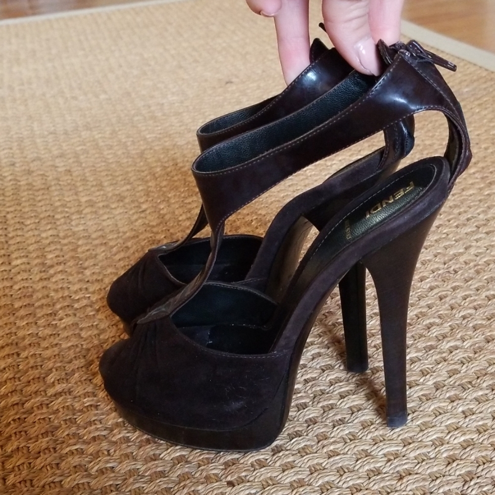 Fendi platform peeptoe heels